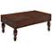 Leick Cognac Leather-Look 2-Drawer Trunk Coffee Table