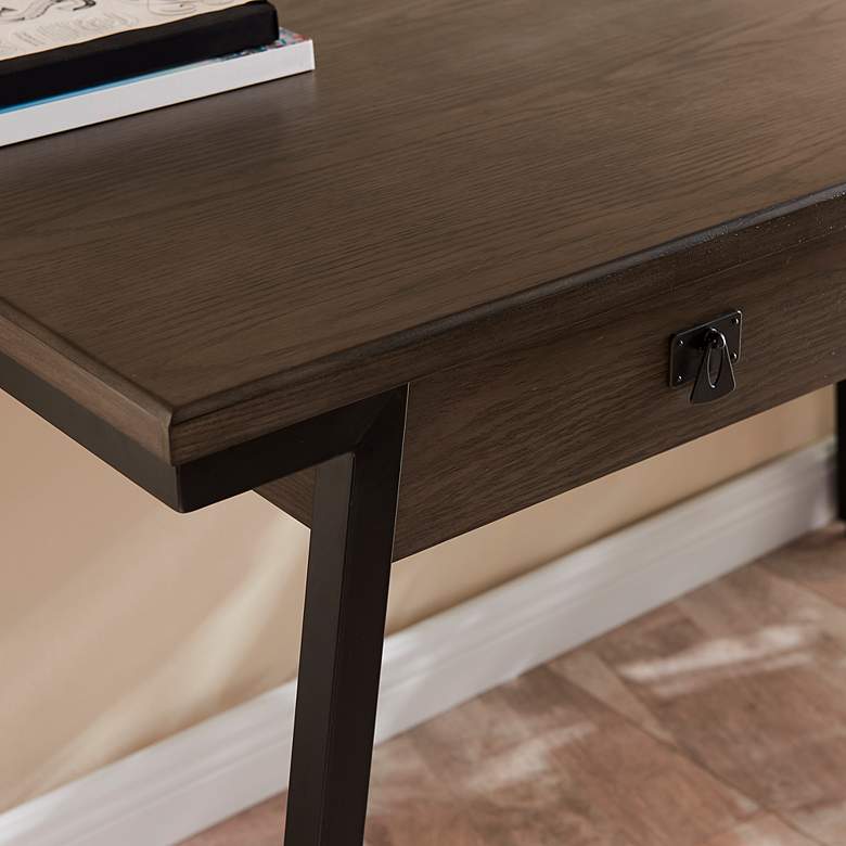 Image 4 Leick Empiria 48" Wide Smoke Gray 1-Drawer Computer Desk more views