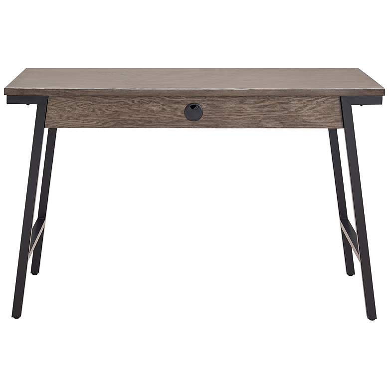 Image 7 Leick Empiria 48" Wide Smoke Gray 1-Drawer Computer Desk more views