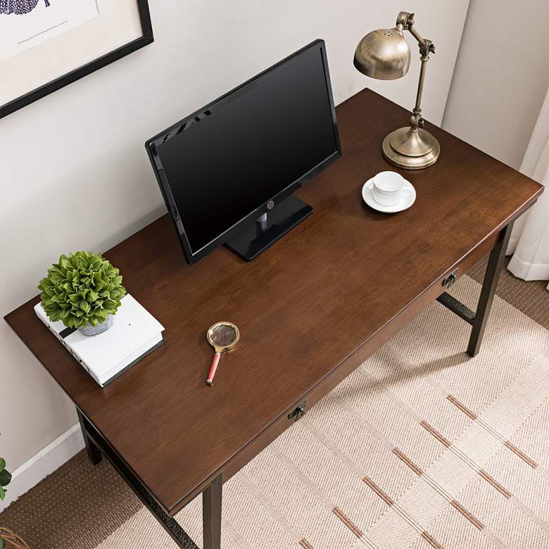 Image 4 Leick Empiria 48" Wide Walnut Laptop Computer Desk more views