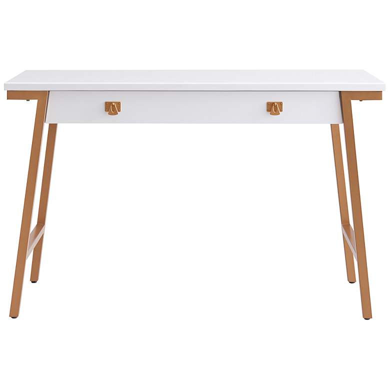 Image 5 Leick Empiria 48" Wide White Painted 1-Drawer Computer Desk more views