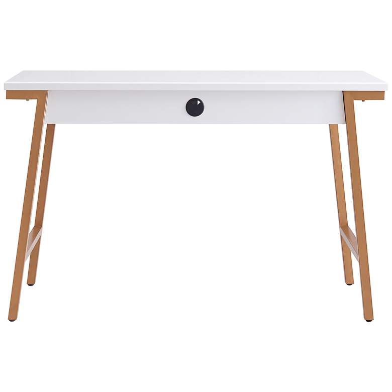 Image 6 Leick Empiria 48" Wide White Painted 1-Drawer Computer Desk more views