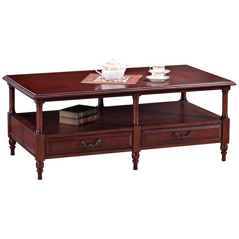 Image 1 Leick Furniture Claridge Cherry Storage Coffee Table