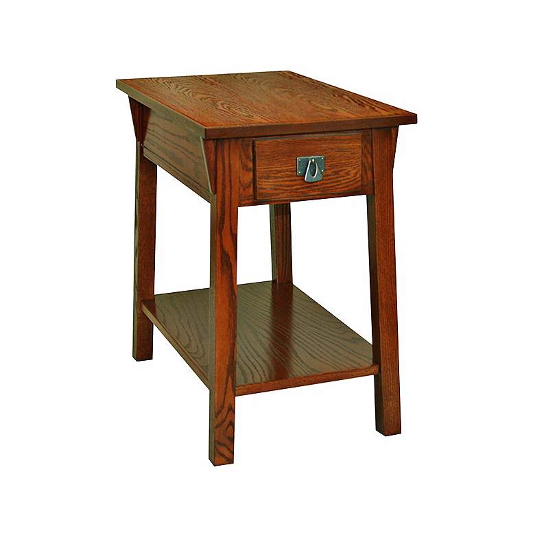 Image 1 Leick Furniture Russet Finish Mission Chairside Accent Table