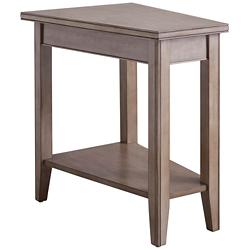 Leick Home Laurent 17&quot; Wide Smoke Gray Wood Recliner Wedge Side Table