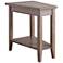 Leick Home Laurent 17" Wide Smoke Gray Wood Recliner Wedge Side Table