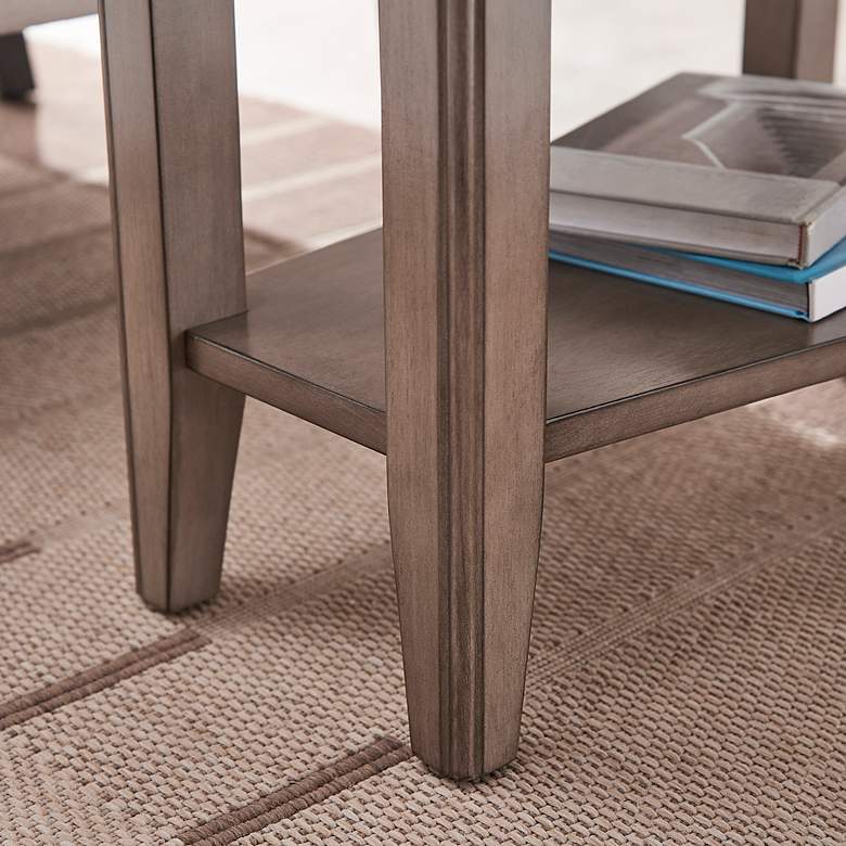 Image 3 Leick Home Laurent 17" Wide Smoke Gray Wood Recliner Wedge Side Table more views