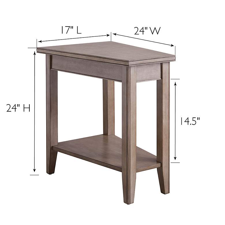 Image 6 Leick Home Laurent 17" Wide Smoke Gray Wood Recliner Wedge Side Table more views