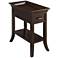 Leick Home Simpson 13" Wide Chocolate Cherry Tray Edge Chairside Table