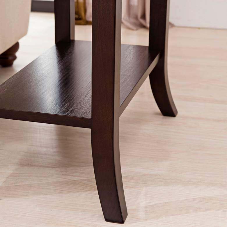 Image 5 Leick Home Simpson 13" Wide Chocolate Cherry Tray Edge Chairside Table more views