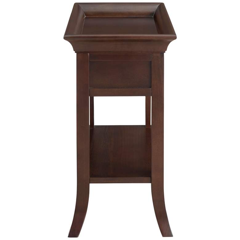 Image 7 Leick Home Simpson 13" Wide Chocolate Cherry Tray Edge Chairside Table more views