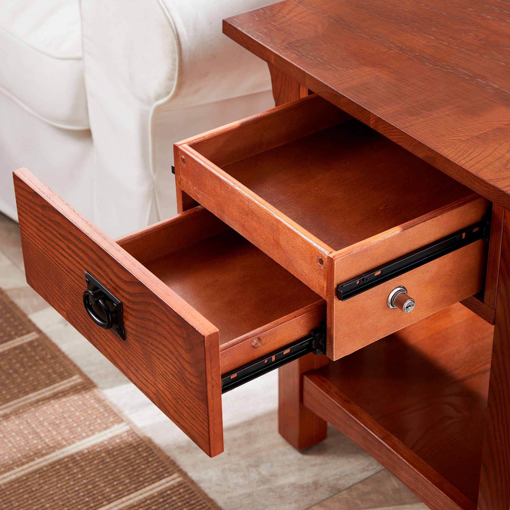 Image 4 Leick Jerymiah 24" Wide Medium Oak Wood Side Table more views