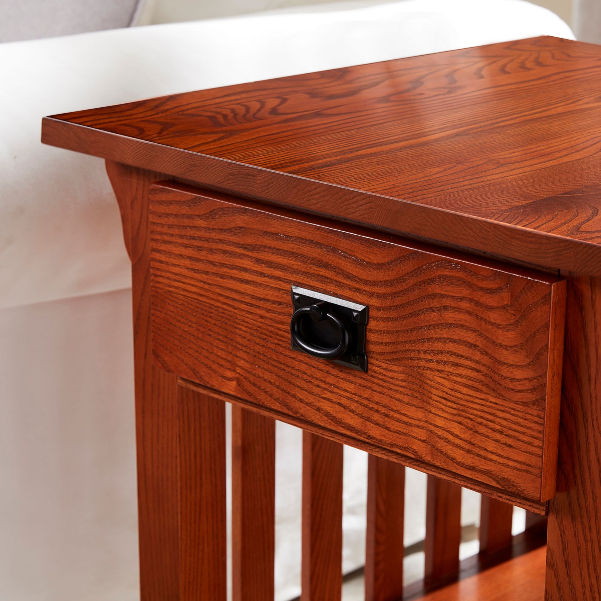 Image 5 Leick Jerymiah 24" Wide Medium Oak Wood Side Table more views