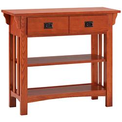 Leick Jerymiah 34&quot; Wide Medium Oak Wood 2-Drawer Bookcase