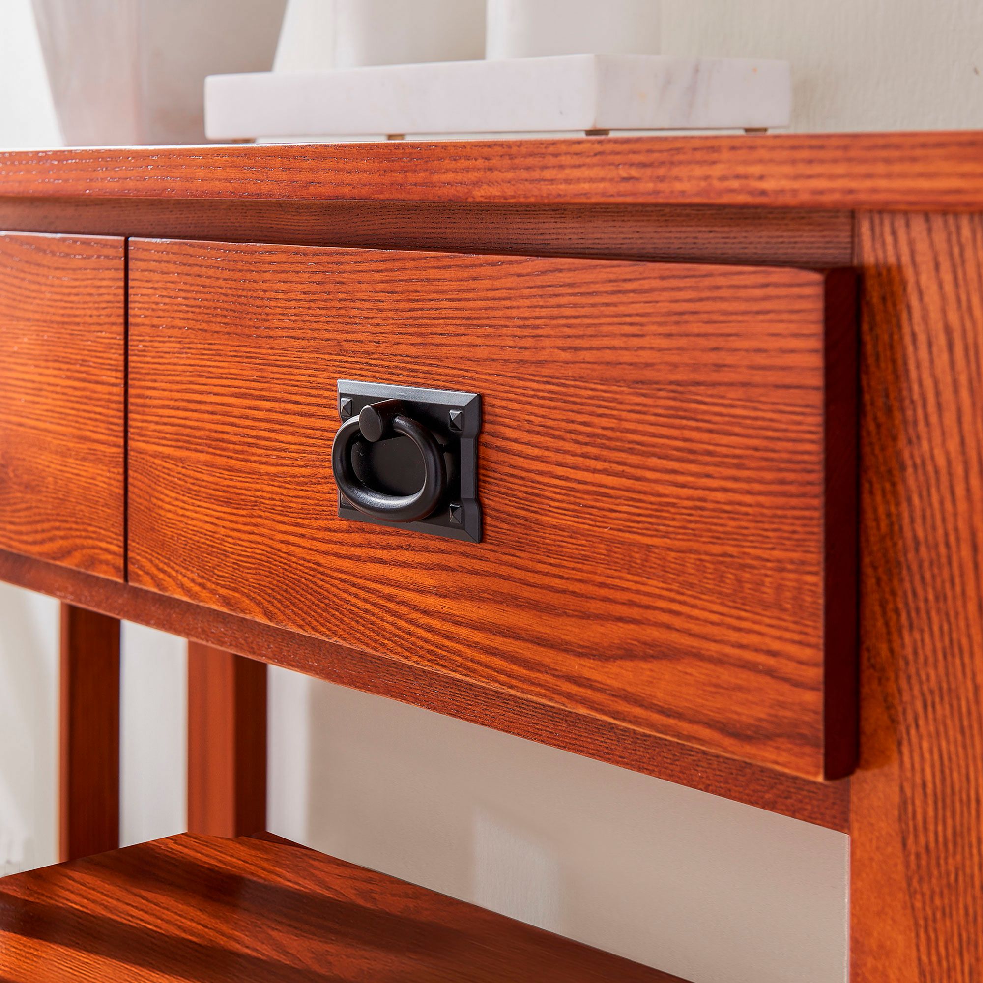 Image 3 Leick Jerymiah 34" Wide Medium Oak Wood 2-Drawer Bookcase more views