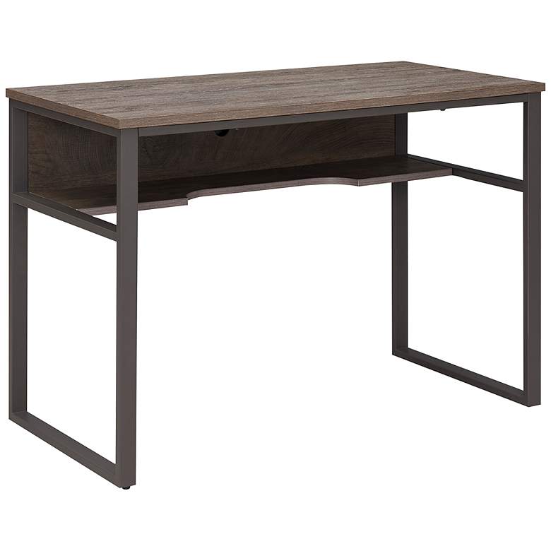 Image 2 Leick Kona 44 inchW Gunmetal Gray Rectangular Desk with Storage