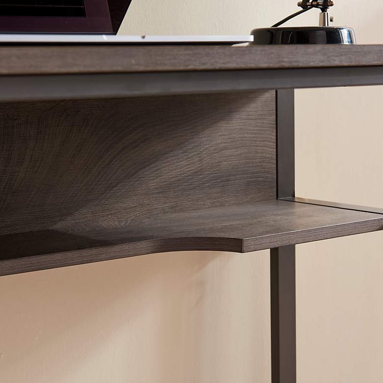 Image 5 Leick Kona 44 inchW Gunmetal Gray Rectangular Desk with Storage more views