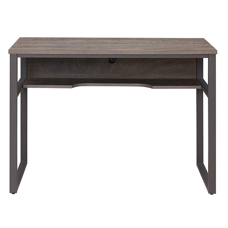 Image 6 Leick Kona 44"W Gunmetal Gray Rectangular Desk with Storage more views