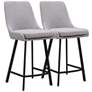 Leick Laia 24" Gray Fabric Counter Stools Set of 2 in scene