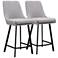 Leick Laia 24" Gray Fabric Counter Stools Set of 2