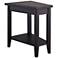 Leick Laurent 17"W Black Wood Recliner Wedge Table w/ Shelf