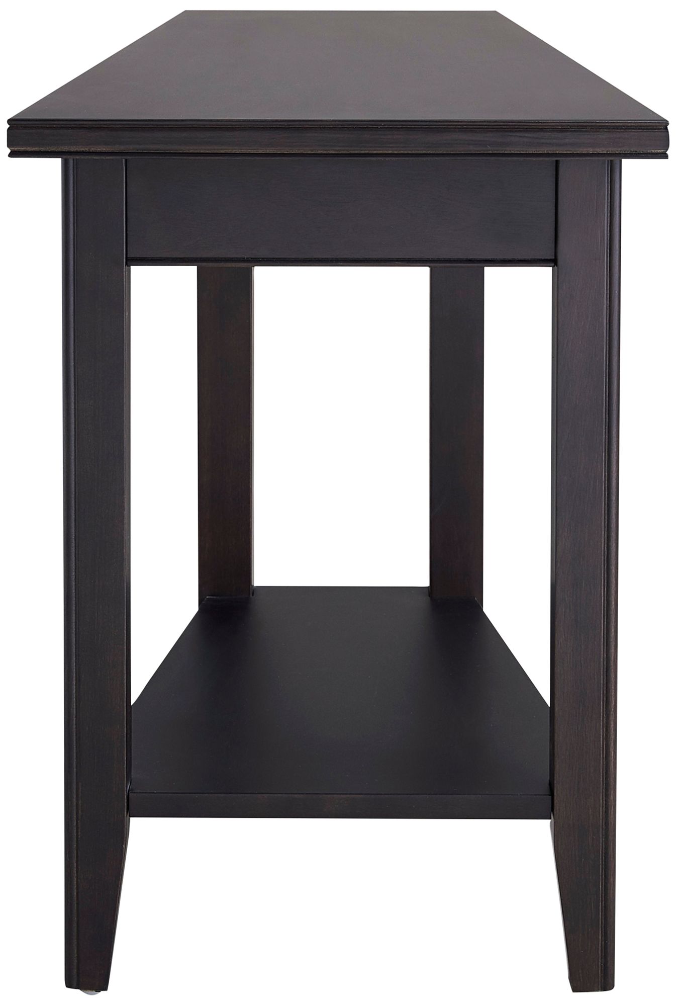 Image 3 Leick Laurent 17"W Black Wood Recliner Wedge Table w/ Shelf more views