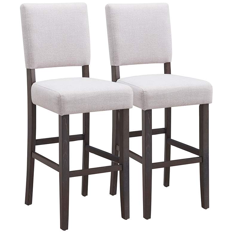 Image 2 Leick Marlowe 30 inch Gray-Washed Fabric Bar Stools Set of 2