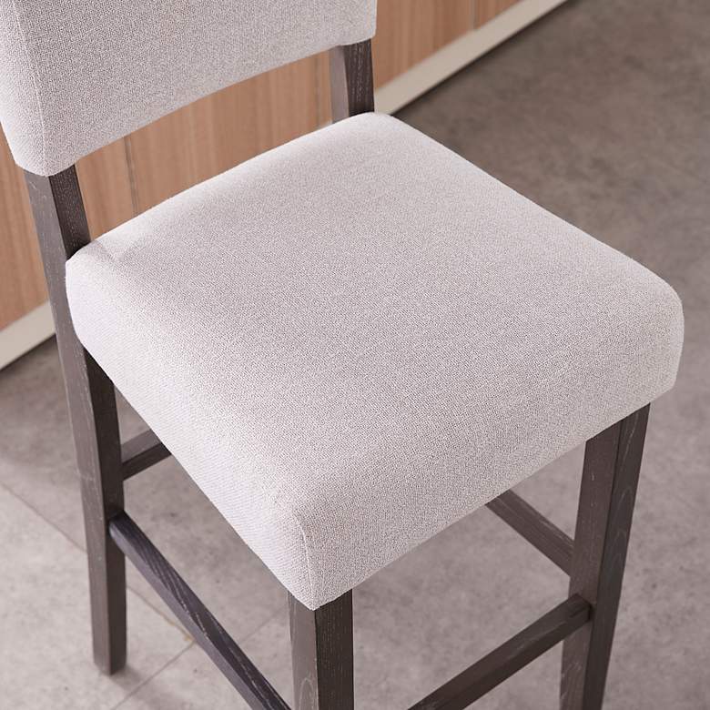 Image 4 Leick Marlowe 30" Gray-Washed Fabric Bar Stools Set of 2 more views