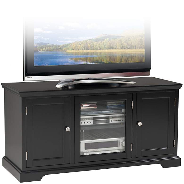 Image 1 Leick Raised Panel 3-Door Black 50 inch TV Stand