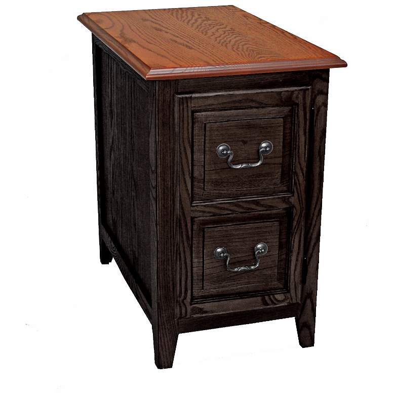 Image 1 Leick Shaker Style Slate and Oak Finish Cabinet End Table