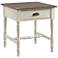 Leick Toscana 24" Wide Ecru and Otter 1-Drawer End Table