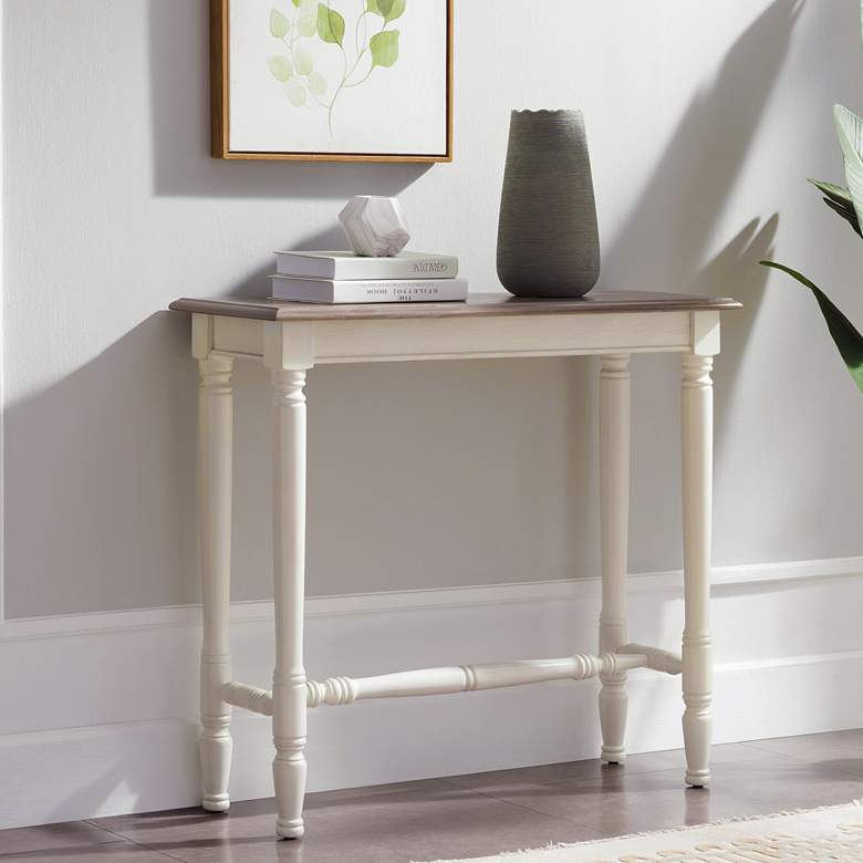 Image 1 Leick Toscana 32 inch Wide Ecru and Otter Hall Console Table