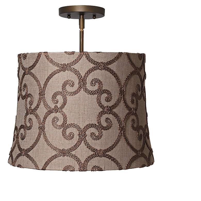 Image 1 Leiden Taupe 16 inch Wide Easthaven Bronze LED Ceiling Light