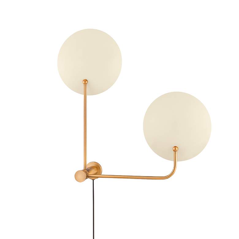 Image 7 Leif 41" High Patina Brass 2-Light Wall Sconce more views