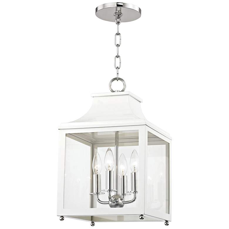 Image 1 Leigh 11 1/2" Wide Nickel and White 4-Light Mini Pendant