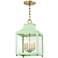 Leigh 11 1/2"W Aged Brass and Mint 4-Light Mini Pendant