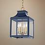 Leigh 11 1/2"W Aged Brass and Navy 4-Light Mini Pendant