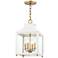 Leigh 11 1/2"W Aged Brass and White 4-Light Mini Pendant