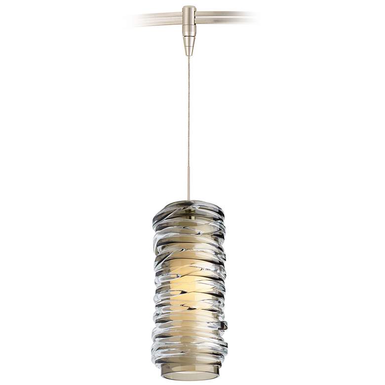 Image 1 Leigh 3 1/4 inch Wide Smoke Glass LED Monorail Mini Pendant