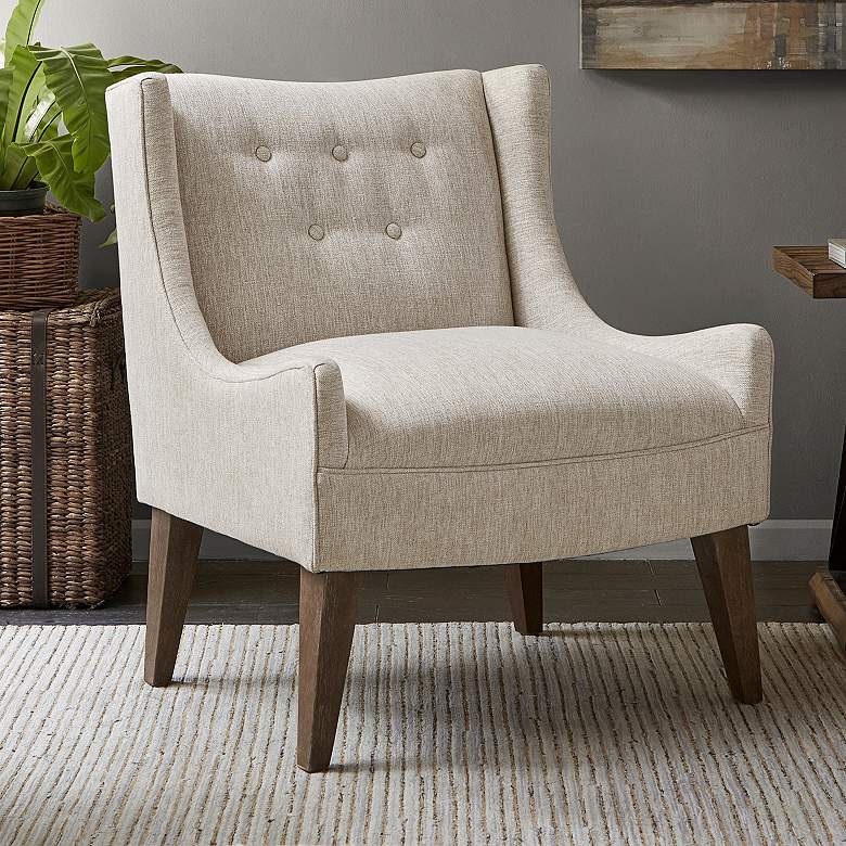 Image 1 Leigh Cream Fabric Lounge Chair