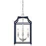 Leighton 11 3/4" Wide 3-Light Pendant in Pewter with Matte Navy