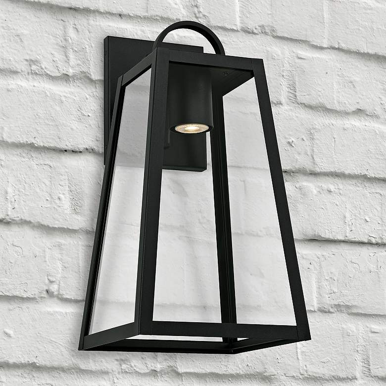 Image 1 Leighton 19 1/2" High Black Outdoor Wall Light