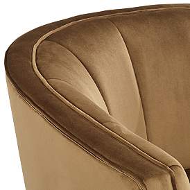 Image5 of Leighton Brown Velvet and Gold Tufted Accent Chair more views