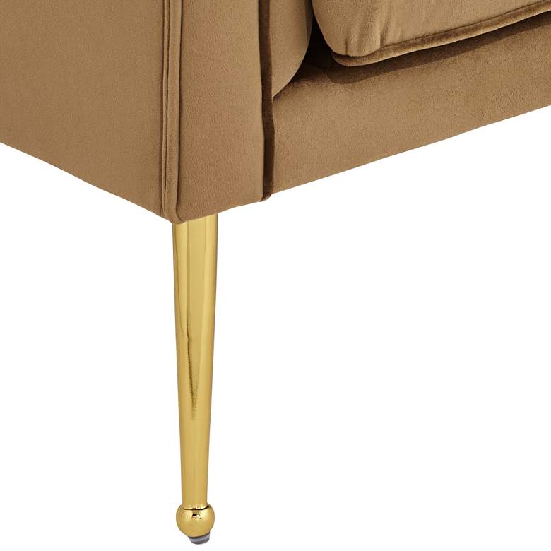 Image 7 Leighton Brown Velvet and Gold Tufted Accent Chair more views