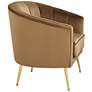 Leighton Brown Velvet and Gold Tufted Accent Chair in scene