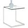 Leighton Glass Top and Stainless Steel Square End Table