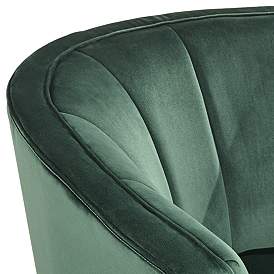 Image4 of Leighton Green Velvet and Gold Tufted Accent Chair more views