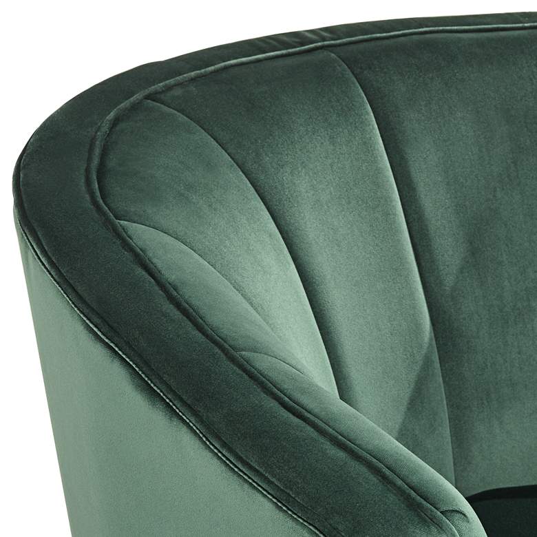 Image 5 Leighton Green Velvet and Gold Tufted Accent Chair more views