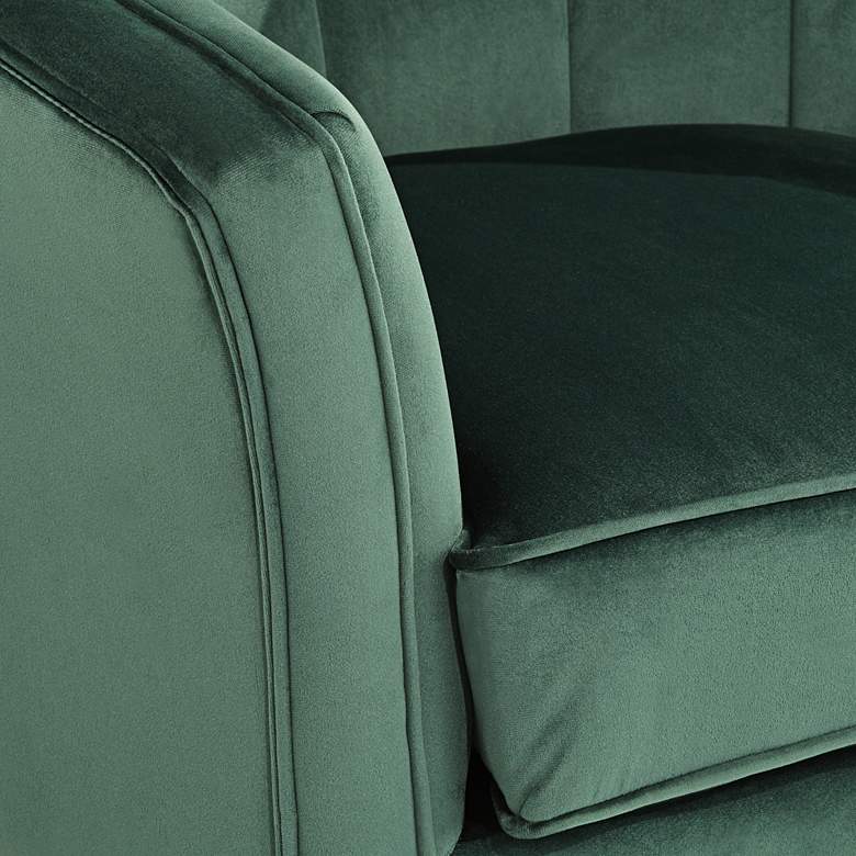 Image 5 Leighton Green Velvet and Gold Tufted Accent Chair more views