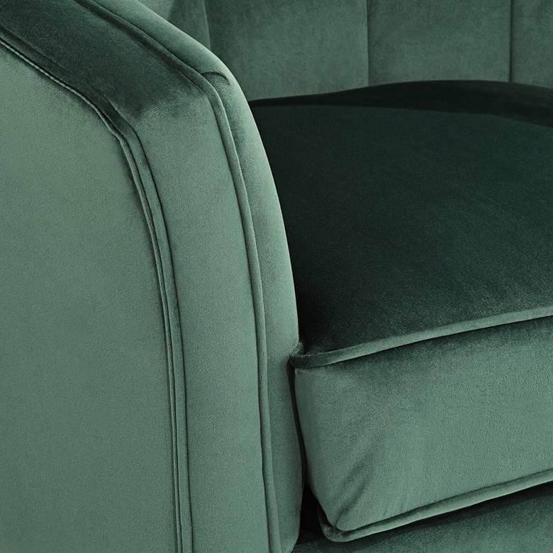 Image 6 Leighton Green Velvet and Gold Tufted Accent Chair more views